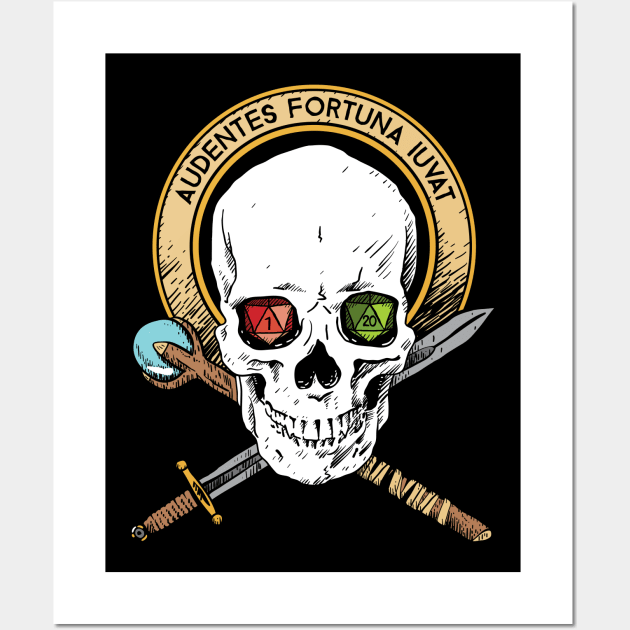 Fortune Favors the Bold D&D Dungeons and Dragons Wall Art by Natural 20 Shirts